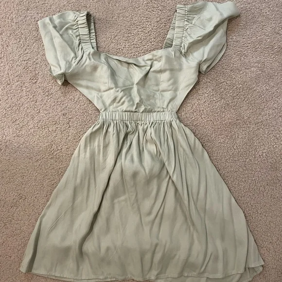 green emerald velvet dress Strapless Satin Mini Dress Camel / XL